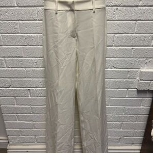 Cream Trousers with Straight-Leg Cut and Minimalist Design